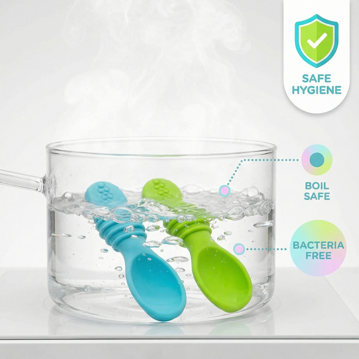 Soft Silicone Weaning Spoons — Set of 2
