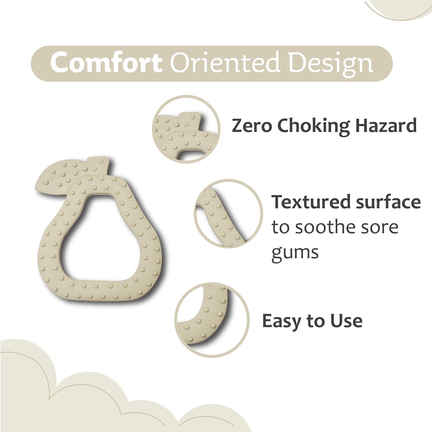 Chic Buddy Silicone teether for 6 to 12 Months Baby,Teething Toys for Babies,Baby teether Toys for 6 Month Old Baby,teethers for 3 to 6 Months bpa Free, Baby teethers 6-12 Months (Fruit Treat)