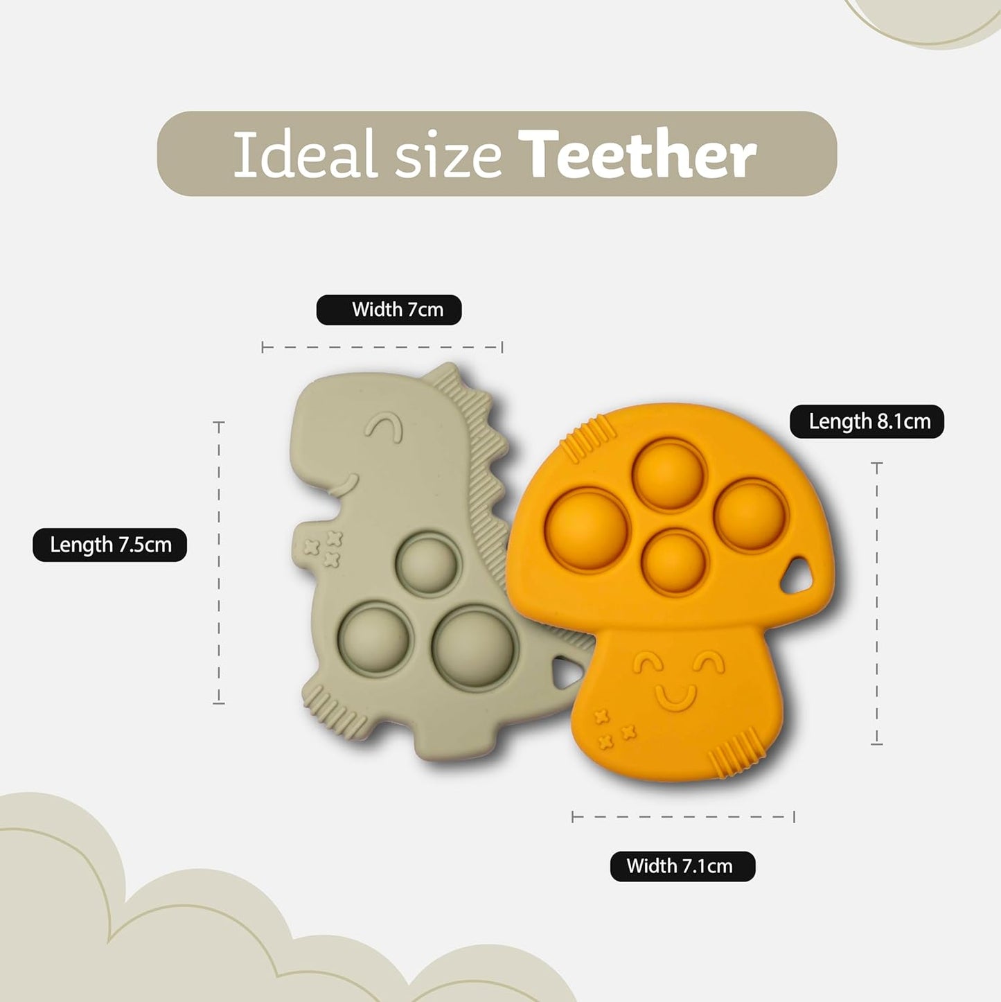 Chic Buddy Silicone teether for 6 to 12 Months Baby,Teething Toys for Babies,Baby teether Toys for 6 Month Old Baby,teethers for 3 to 6 Months bpa Free, Baby teethers 6-12 Months (Jurassic Jungle)