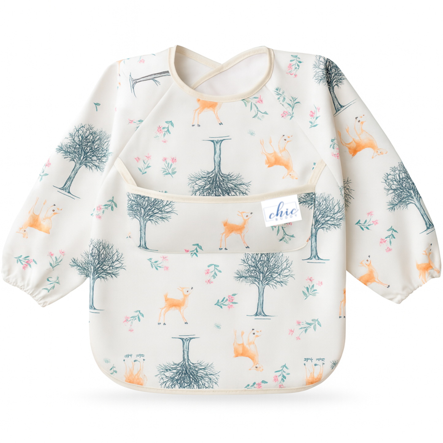 Chic Buddy Full Sleeve Baby Bib, Waterproof Feeding Apron 6-24 Months
