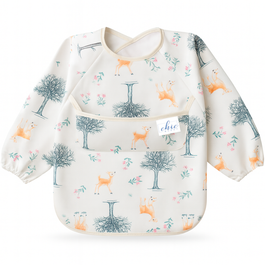 Chic Buddy Full Sleeve Baby Bib, Waterproof Feeding Apron 6-24 Months