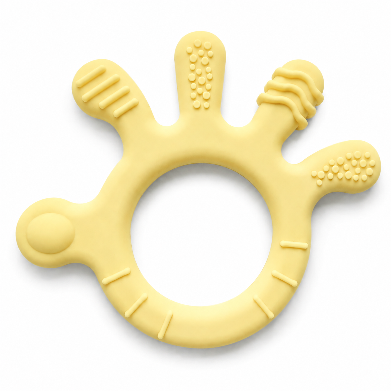 Finger Shape Baby Teether - Easy-grip, multi-texture silicone teether thoughtfully designed for little hands 3 to 18 months old, curious mouths and everyday teething comfort.