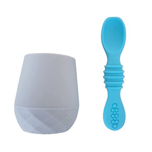 Chic Buddy Silicone Baby Tiny Cup with Spoon for Infant’s First Stage Training, Developed by Feeding Specialist to Fit Baby’s Mouth and Hands 3 Months+( 100ml)