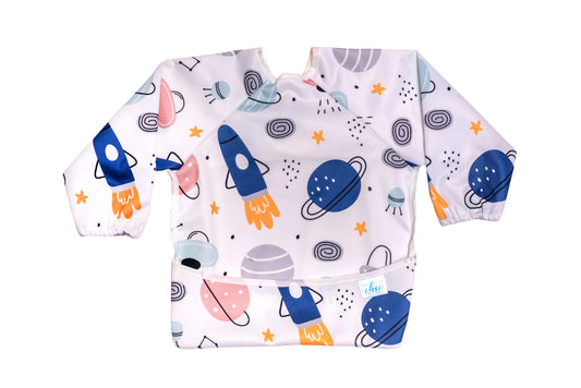 Chic Buddy Full Sleeve Baby Bib, Waterproof Feeding Apron 6-24 Months