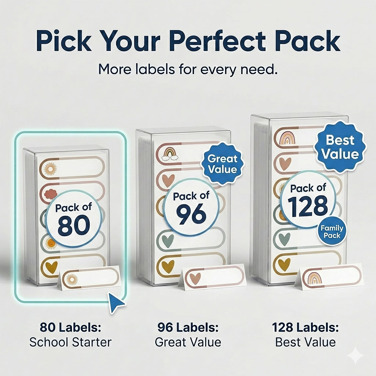 Bottle Labels, Write-On, Self-Laminating, Waterproof Kids Name Labels for Baby Bottles, Sippy Cup for Daycare School, Dishwasher Safe(Pack of 80))