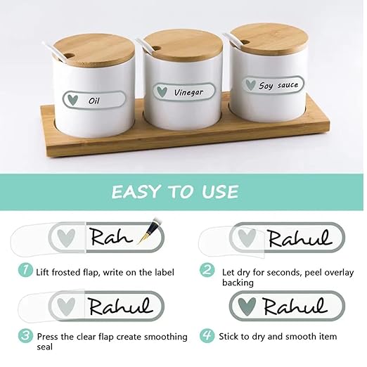 Bottle Labels, Write-On, Self-Laminating, Waterproof Kids Name Labels for Baby Bottles Pack of 64, Sippy Cup for Daycare School, Dishwasher Safe