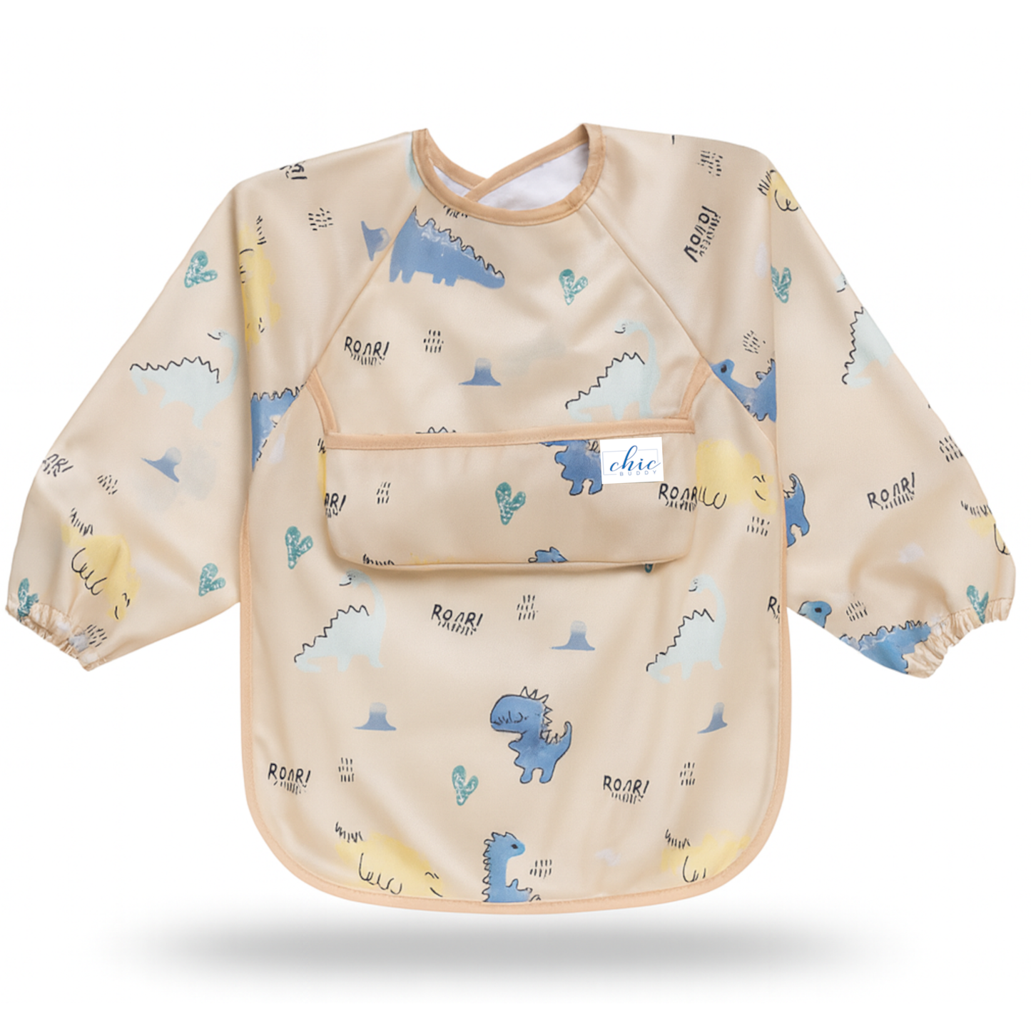Chic Buddy Full Sleeve Baby Bib, Waterproof Feeding Apron 6-24 Months