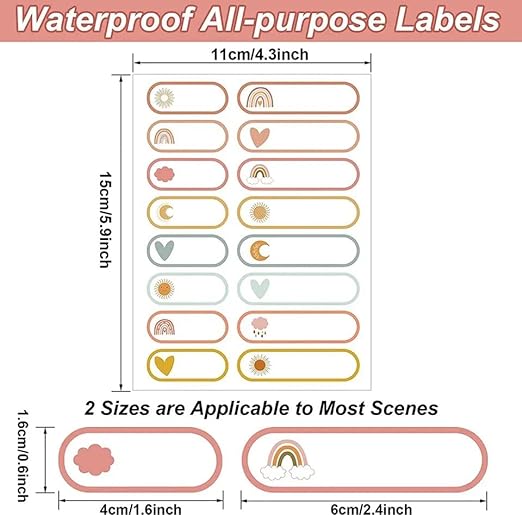 Bottle Labels, Write-On, Self-Laminating, Waterproof Kids Name Labels for Baby Bottles Pack of 64, Sippy Cup for Daycare School, Dishwasher Safe