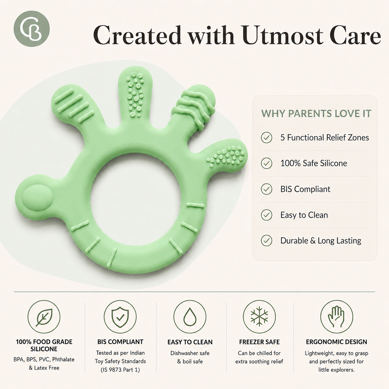 Finger Shape Baby Teether