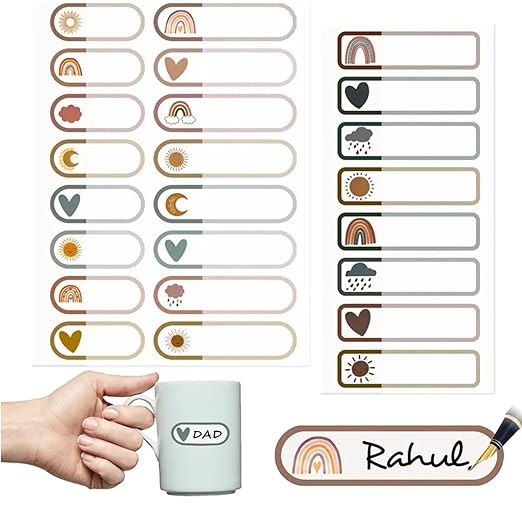 Bottle Labels, Write-On, Self-Laminating, Waterproof Kids Name Labels for Baby Bottles Pack of 64, Sippy Cup for Daycare School, Dishwasher Safe