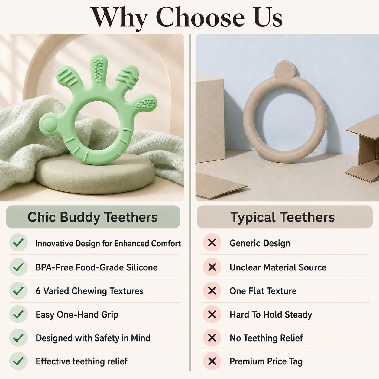 Finger Shape Baby Teether