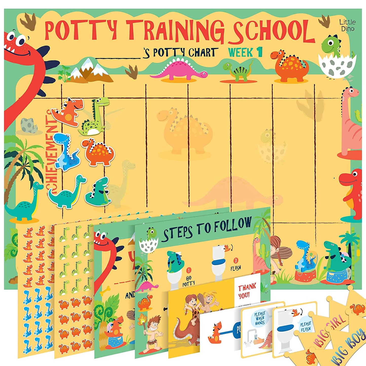 Potty Training Chart for Toddlers – Dinosaur Design