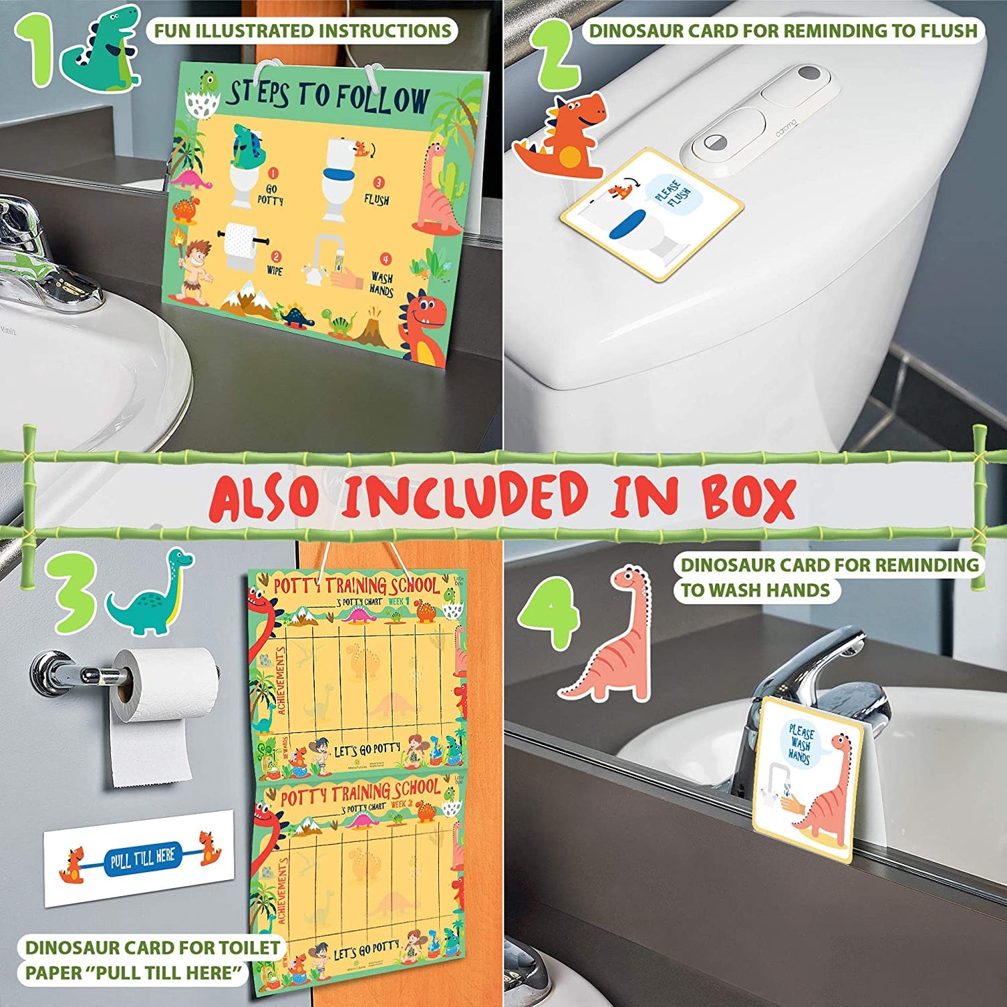 Potty Training Chart for Toddlers – Dinosaur Design