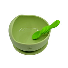Load image into Gallery viewer, Silicone Baby Bowl with Spoon Set for Baby and Toddler - Baby Led Weaning Supplies - BPA Free - Microwave Dishwasher and Freezer Safe