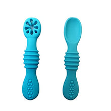 Load image into Gallery viewer, Chic Buddy Soft tip Silicone First Stage Training Spoons( Blue)Pack of 2 (Blue)(Green)