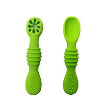 Load image into Gallery viewer, Chic Buddy Soft tip Silicone First Stage Training Spoons( Blue)Pack of 2 (Blue)(Green)