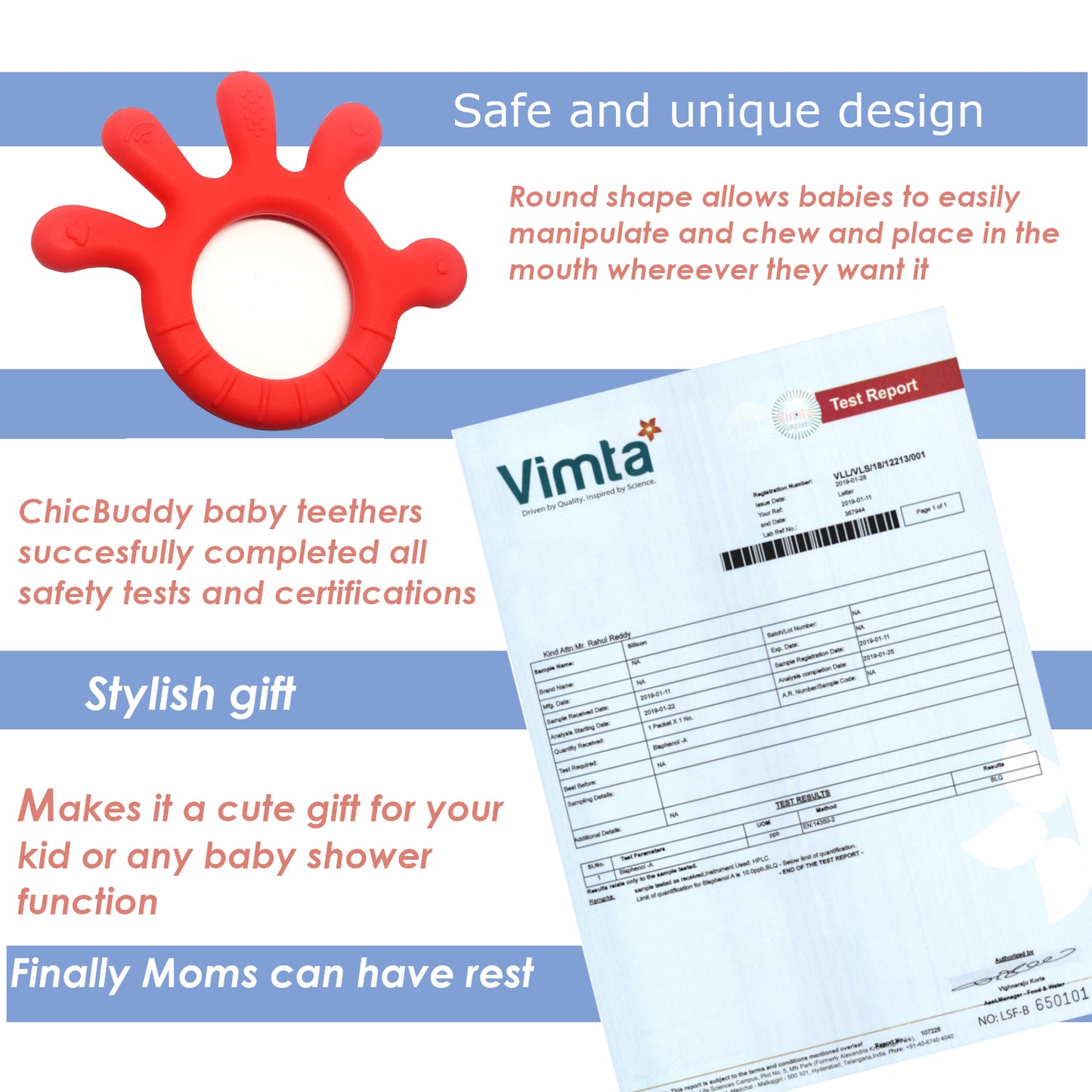 Finger Shape Baby Teether