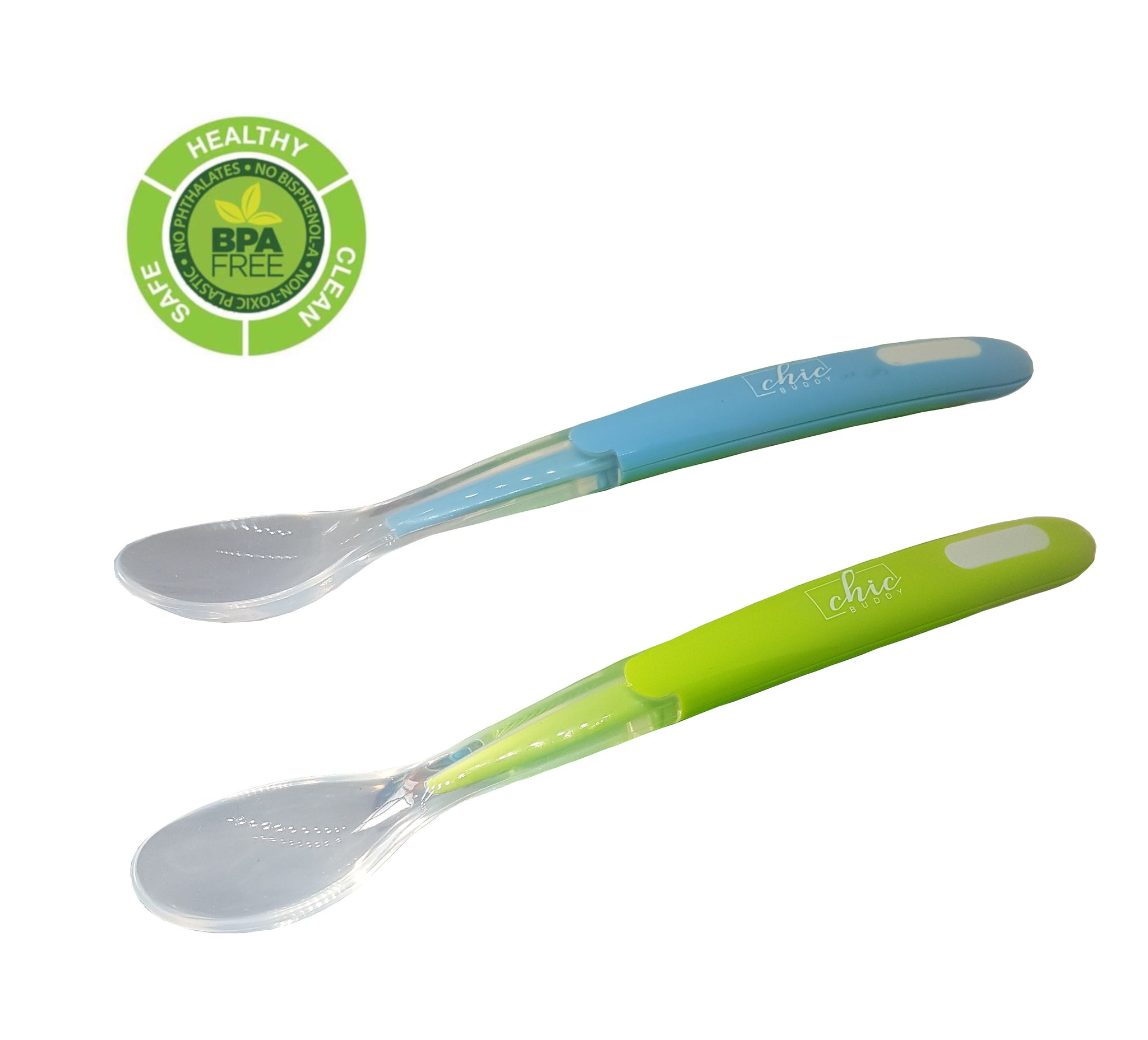 Soft tip Silicone Spoons(Green and Blue) – Chic Buddy