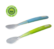 Load image into Gallery viewer, Soft tip Silicone Spoons(Green and Blue)